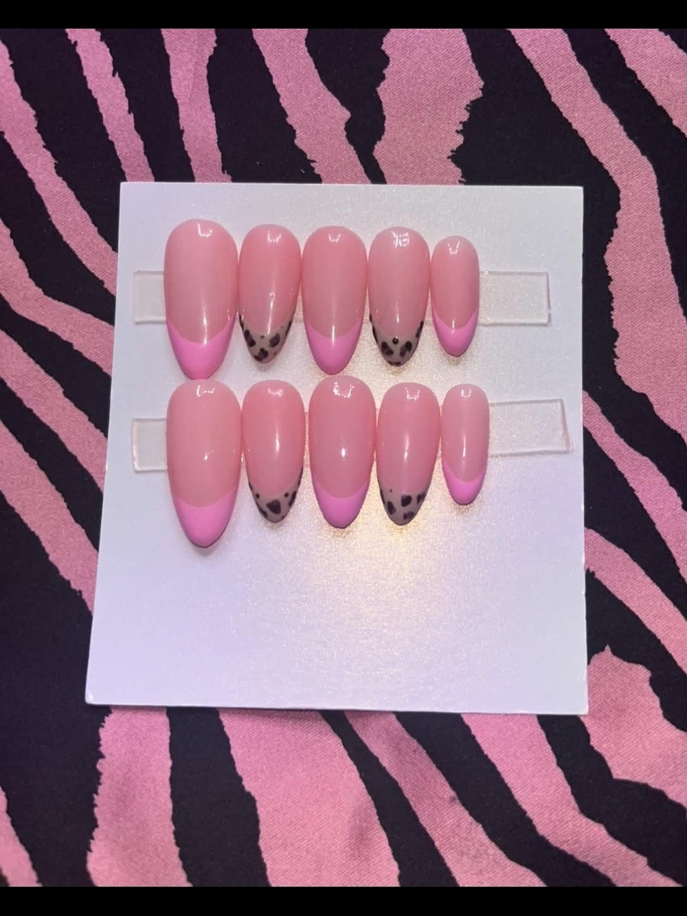 Pink Leopard Accent Press-On Nail Set